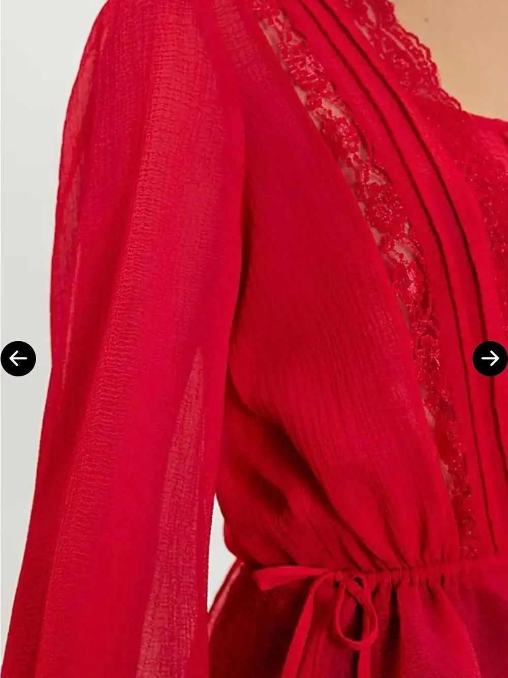 Free People Nova Chiffon Top in Retro Red.